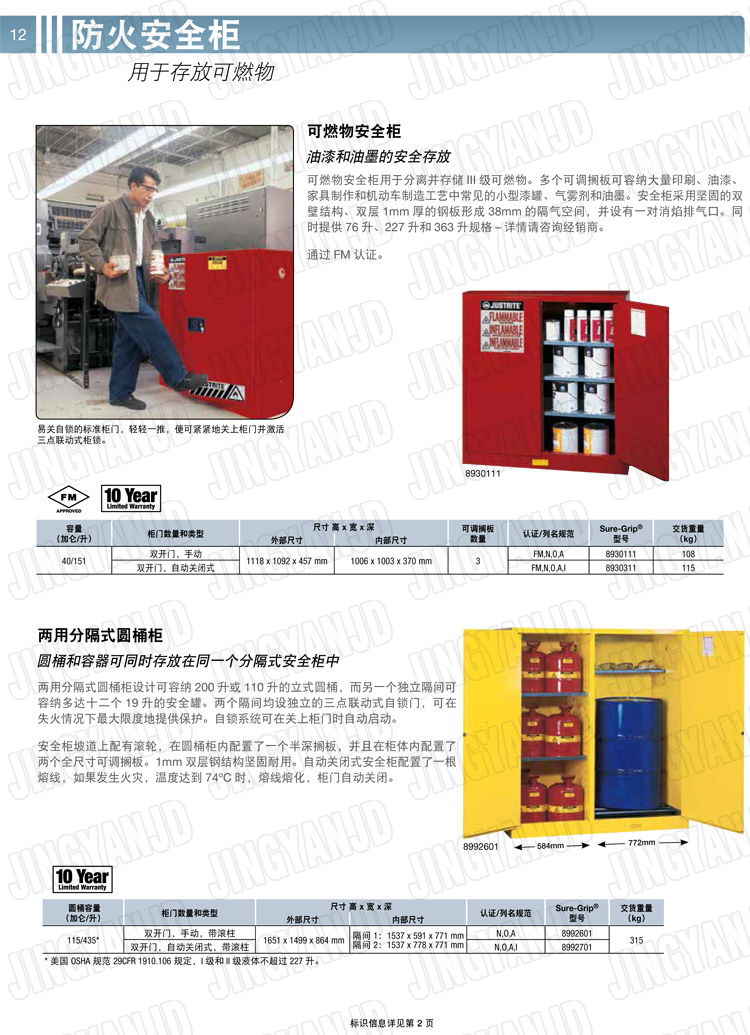 美國杰斯瑞特，防火安全柜，justrite防火柜，justrite安全柜，防爆柜justrite,8917001,4M9429