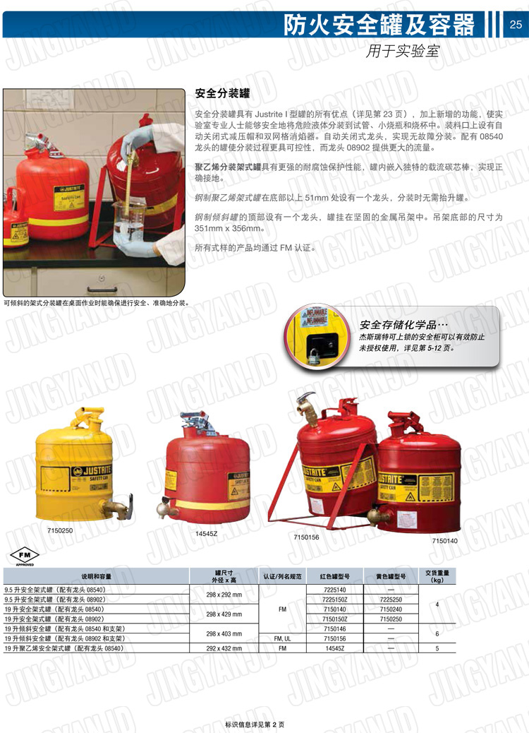 JUSTRITE，美國(guó)杰斯瑞特，justriteI型安全罐,柴油汽油存放罐，酒精松香水安全存儲(chǔ)罐，防火安全罐，防爆安全罐