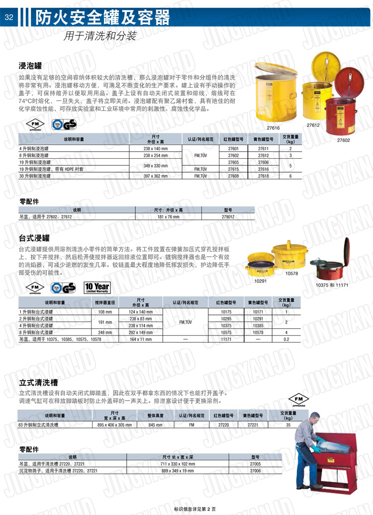 美國(guó)杰斯瑞特，justrite，臺(tái)式浸泡罐，立式清洗槽，清洗罐